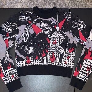 Lurking Class Sketchy Tank Class Destroy Womens Crop style SM grim reaper horror